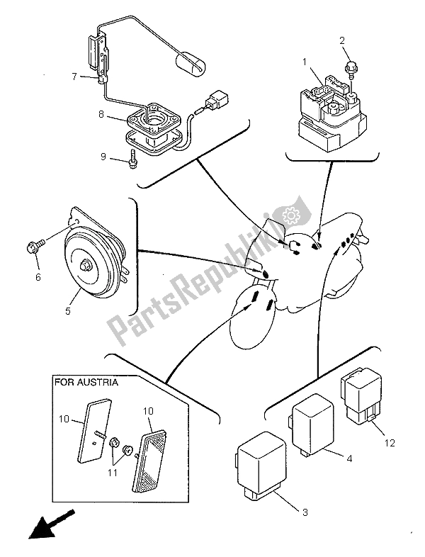 All parts for the Electrical 1 of the Yamaha XJ 900S Diversion 1997