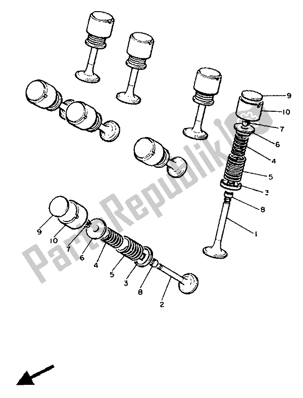 Wszystkie części do Zawór Yamaha FZ 600 1988