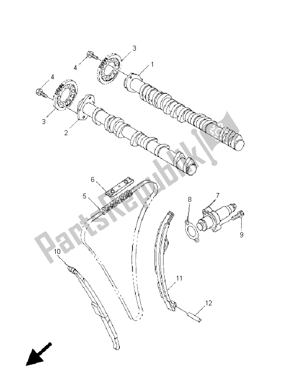 All parts for the Cam Shaft & Chain of the Yamaha FZS 1000 S Fazer 2005