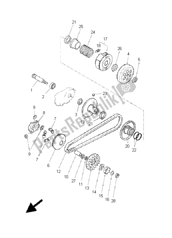 All parts for the Clutch of the Yamaha CS 50 RR LC JOG 2008