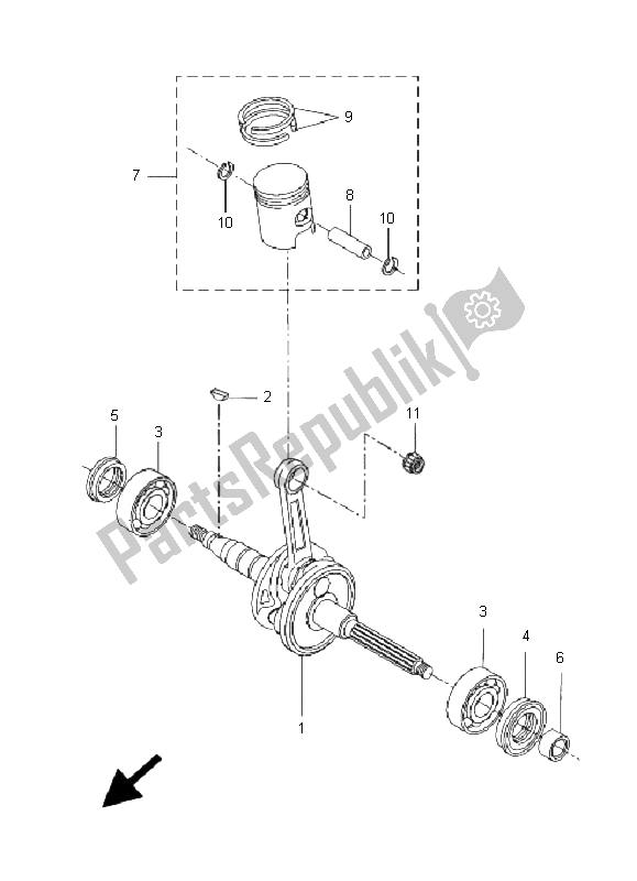 All parts for the Crankshaft & Piston of the Yamaha CW 50N BWS 2005