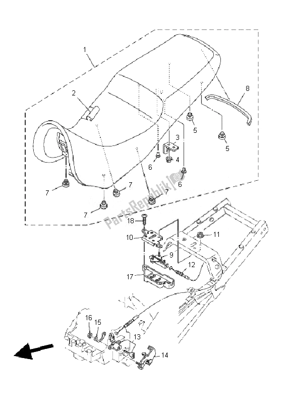 Tutte le parti per il Posto A Sedere del Yamaha TDM 900 2010