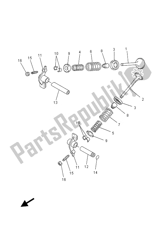 Alle onderdelen voor de Klep van de Yamaha YP 250 RA 2013