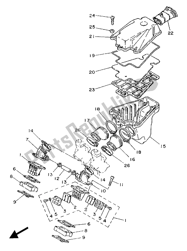 Tutte le parti per il Presa del Yamaha TZR 250 1989