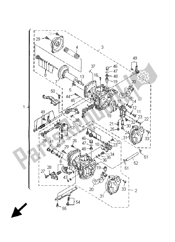 Todas las partes para Carburador de Yamaha XV 535 Virago 2001