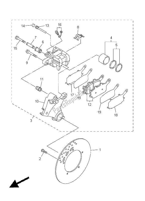 Tutte le parti per il Pinza Freno Posteriore del Yamaha FZ8 SA 800 2012