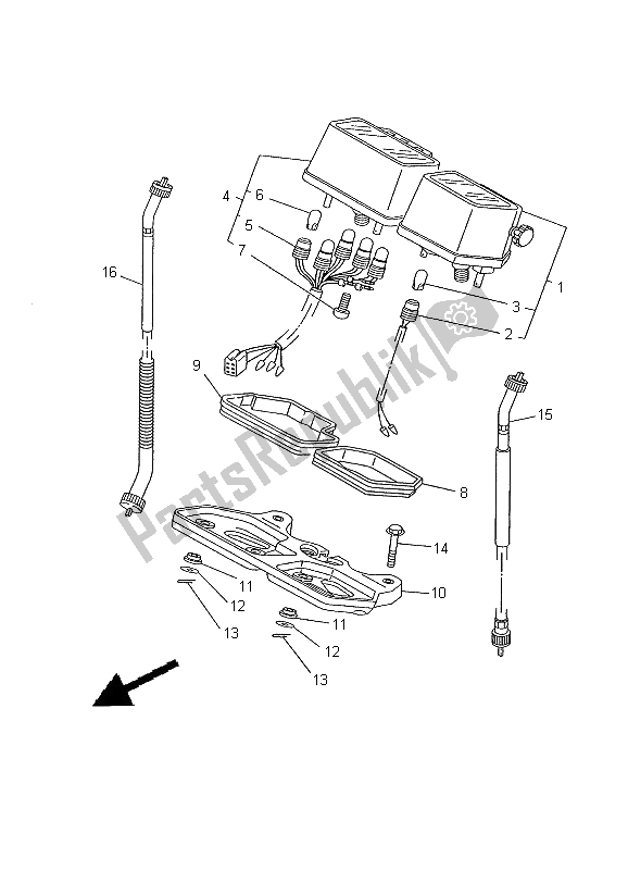 Toutes les pièces pour le Mètre du Yamaha DT 125R 2000