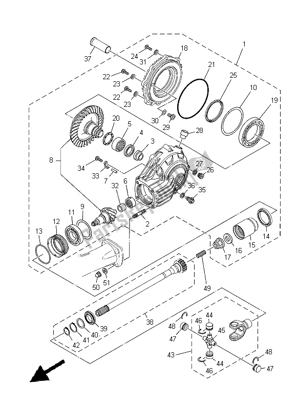 All parts for the Drive Shaft of the Yamaha XT 1200Z 2014