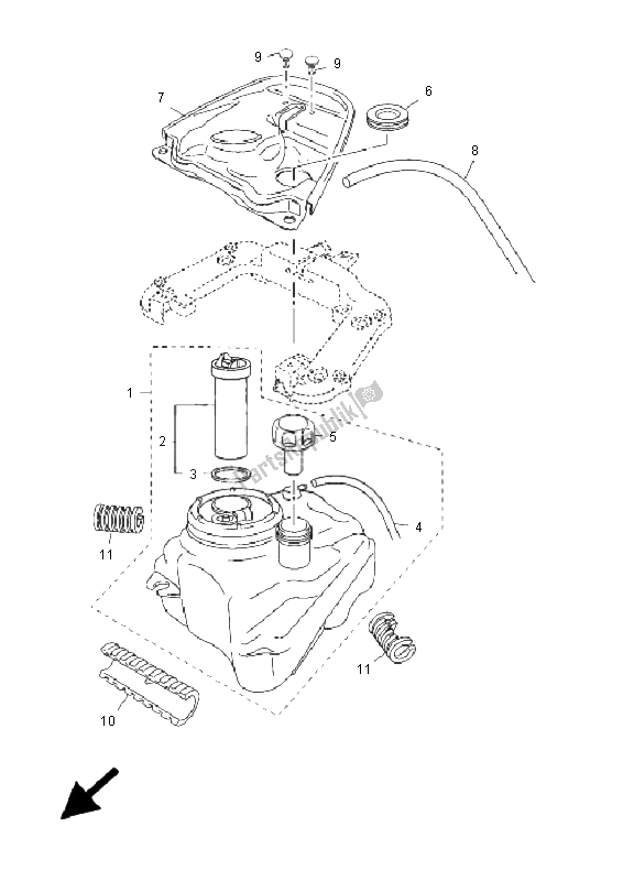 Tutte le parti per il Serbatoio Di Carburante del Yamaha YN 50F 4T Neos 2009