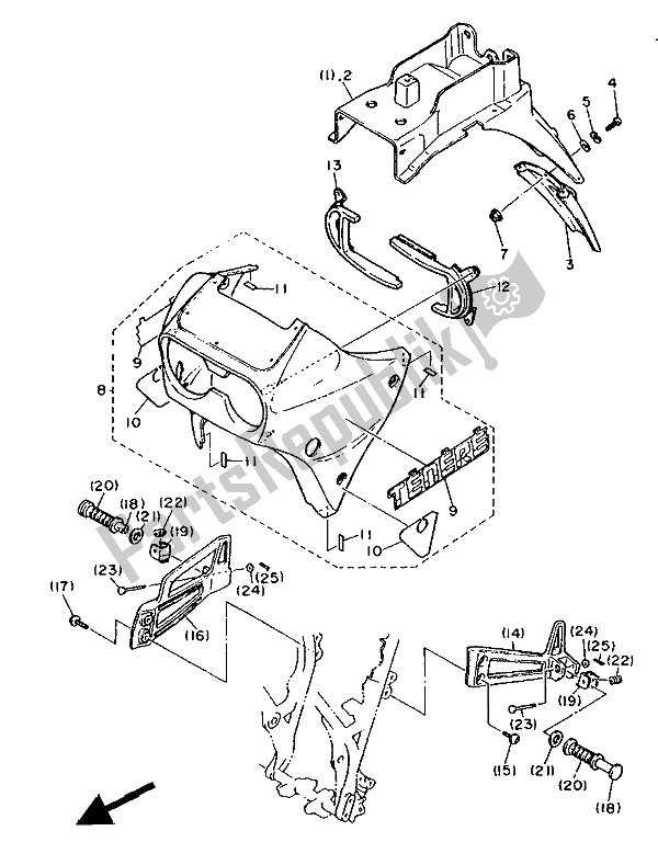 Toutes les pièces pour le électrique (châssis) du Yamaha XT 600Z Tenere 1988