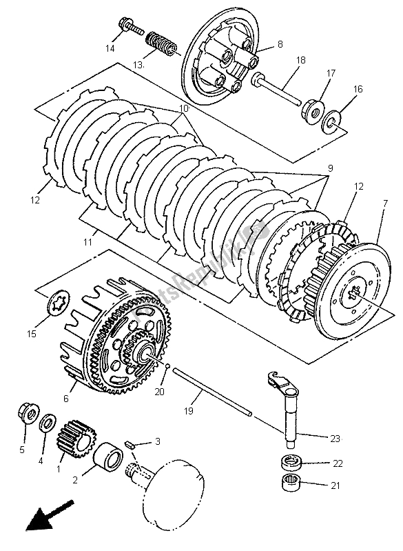 Todas as partes de Embreagem do Yamaha YZ 80 LC 1998