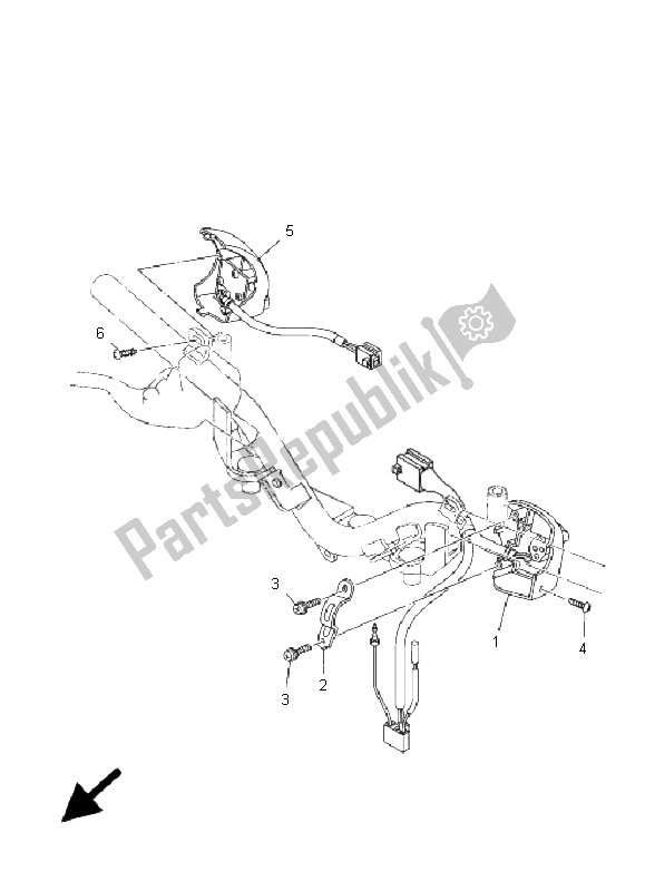 All parts for the Handle Switch & Lever of the Yamaha T 135 FI Crypton X 2009