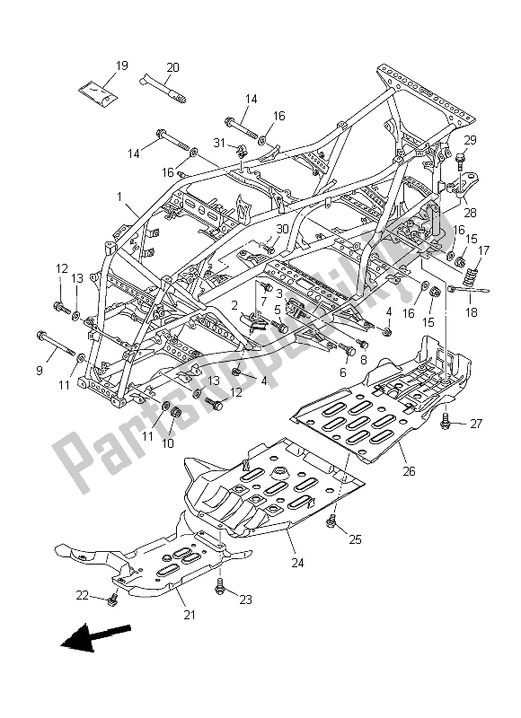 Tutte le parti per il Telaio del Yamaha YFM 700 Fwad Dpbse Grizzly 4X4 2014