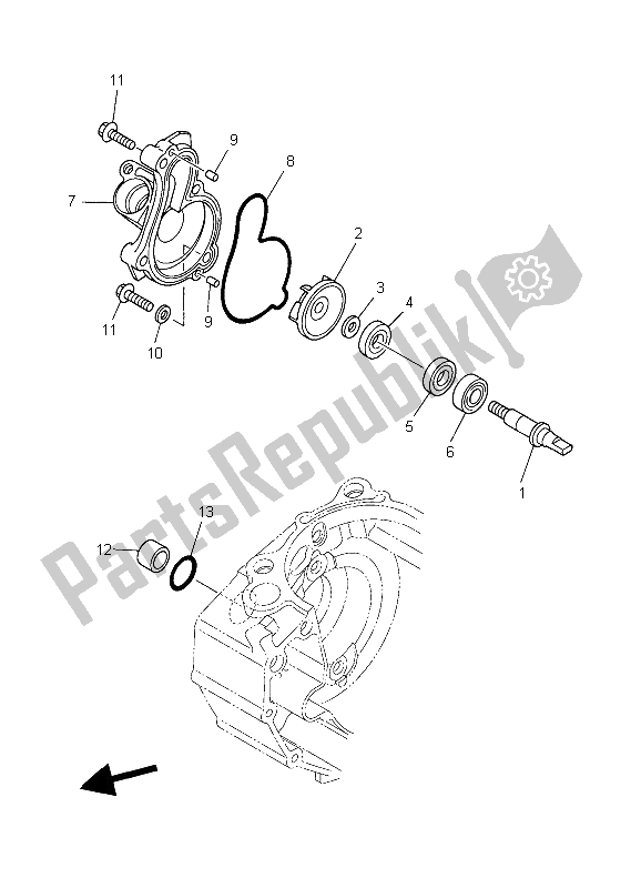 Todas as partes de Bomba De água do Yamaha YZ 450F 2006