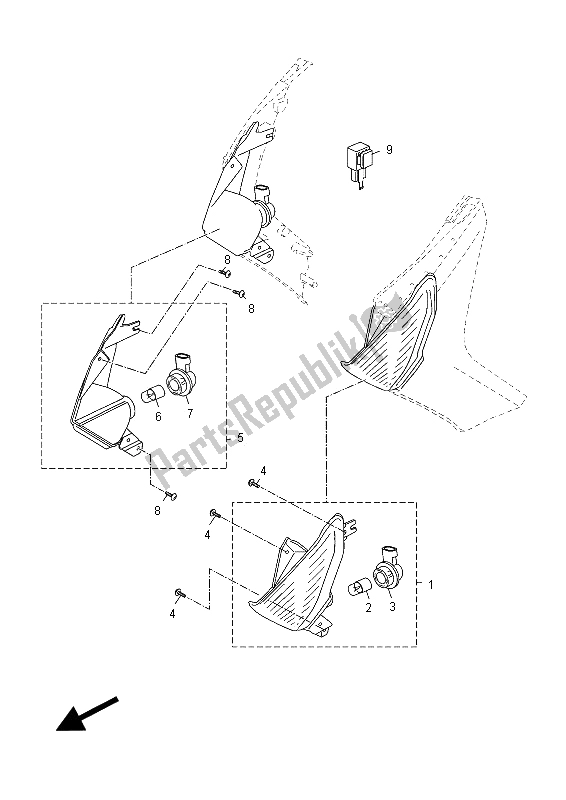 Todas las partes para Luz Intermitente de Yamaha YP 125 RA X MAX Business 2012