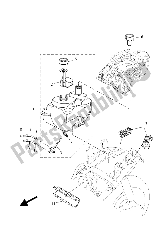 All parts for the Fuel Tank of the Yamaha NS 50 2015