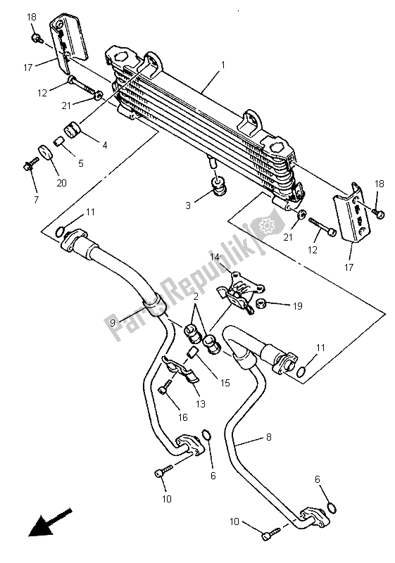 Toutes les pièces pour le Refroidisseur D'huile du Yamaha XJR 1200 1997