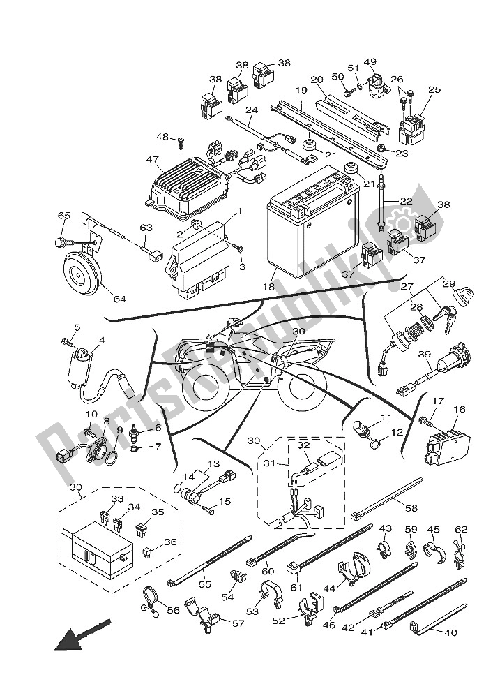 Wszystkie części do Elektryczny 1 Yamaha YFM 700 Fwad Grizzly EPS SE 2016