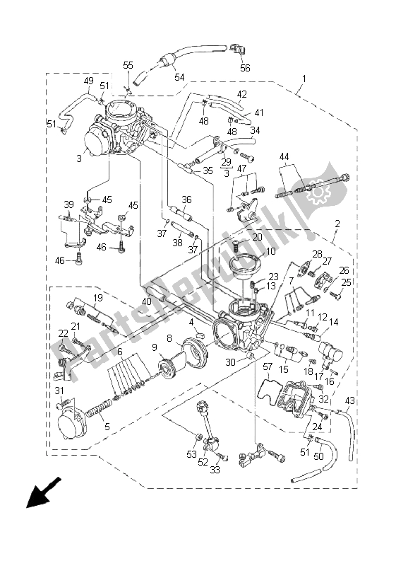 Tutte le parti per il Carburatore del Yamaha TDM 850 2000