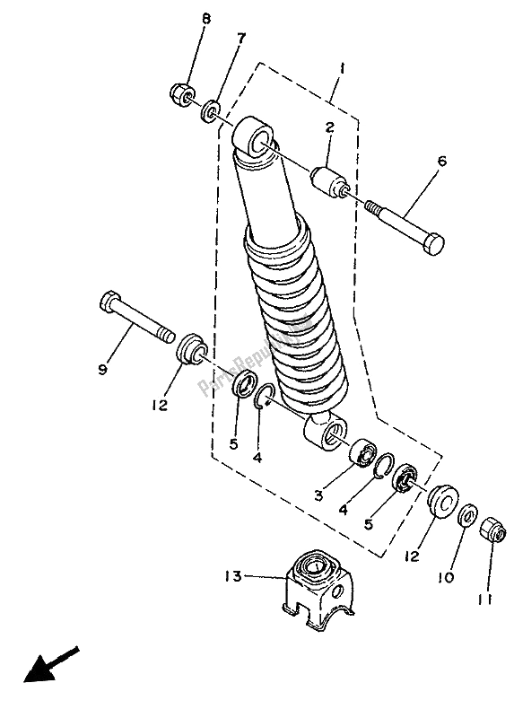 Tutte le parti per il Sospensione Posteriore del Yamaha XTZ 750 Supertenere 1994