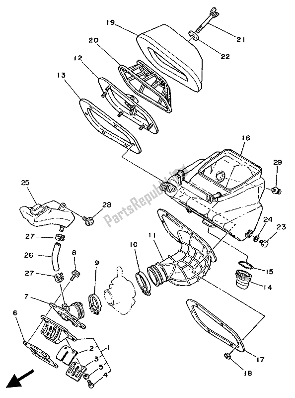 Wszystkie części do Wlot Yamaha YZ 80 1989