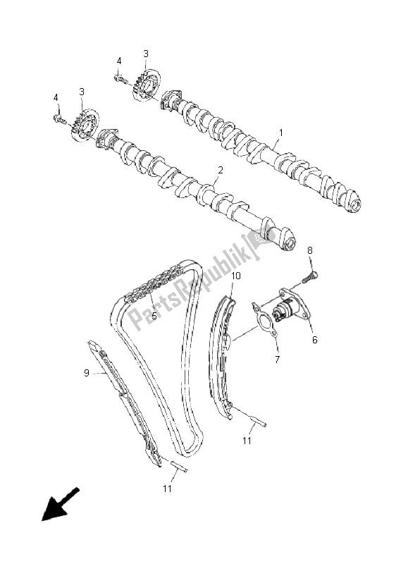 Toutes les pièces pour le Arbre à Cames Et Chaîne du Yamaha FZ1 S Fazer 1000 2008