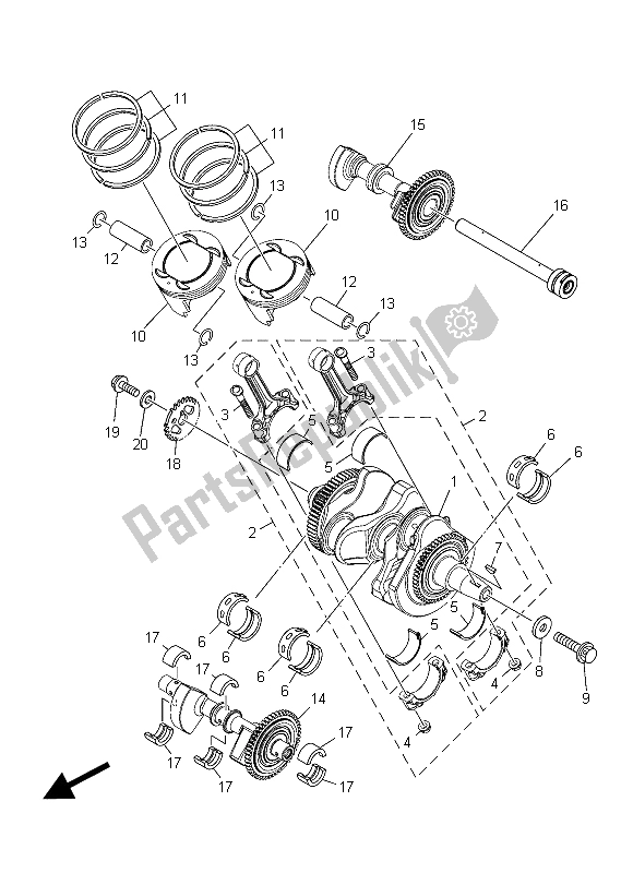 Tutte le parti per il Albero Motore E Pistone del Yamaha XT 1200Z 2015