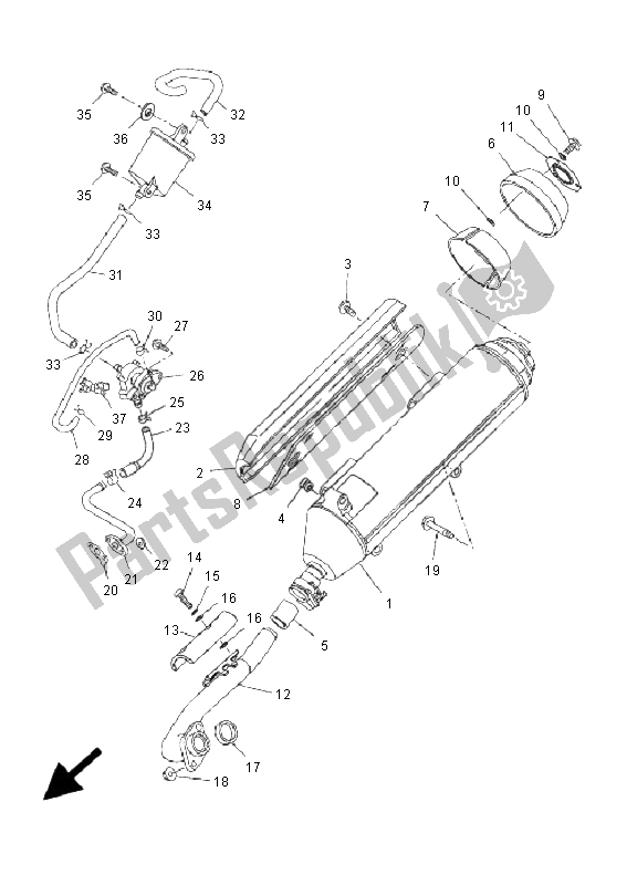 Tutte le parti per il Scarico del Yamaha VP 300 Versity 2005