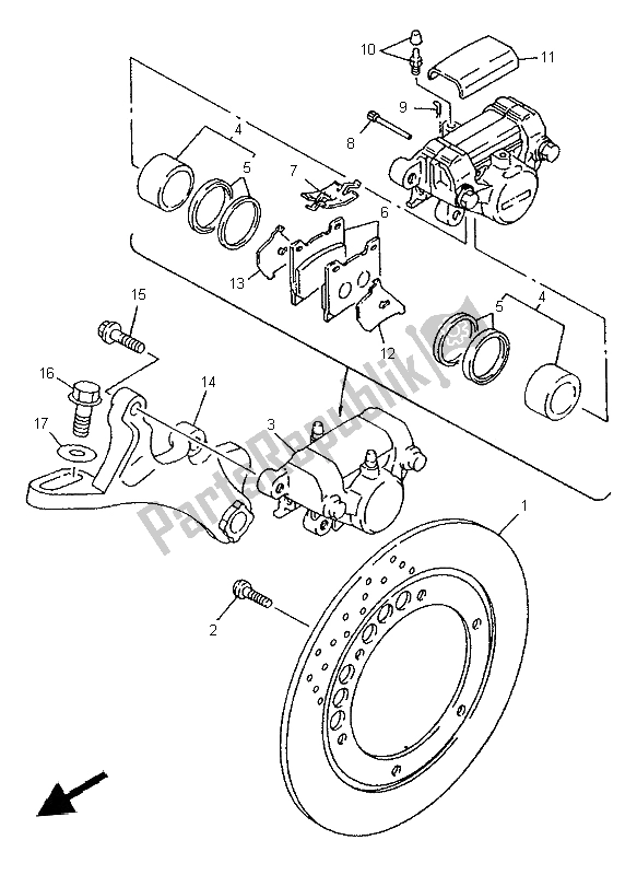 Todas las partes para Pinza De Freno Trasero de Yamaha TDM 850 1997