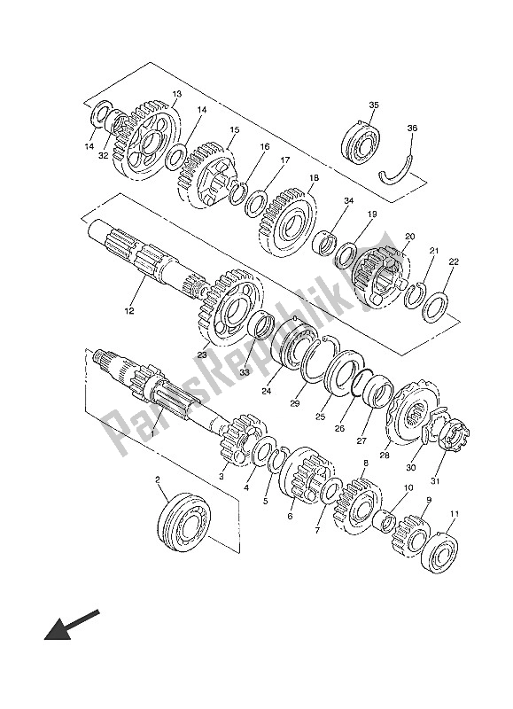 Todas as partes de Transmissão do Yamaha XJR 1300C 2016