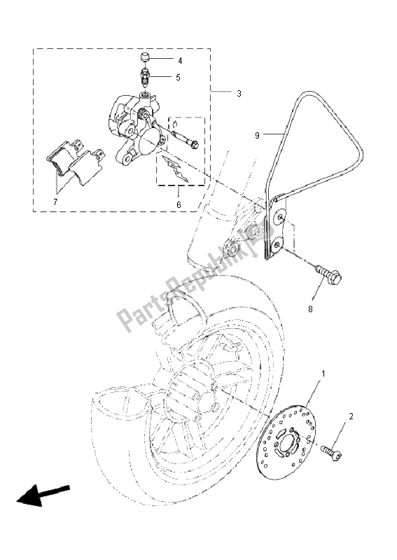 All parts for the Front Brake Caliper of the Yamaha CW 50L BWS 2010