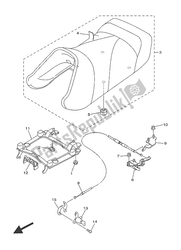 All parts for the Seat of the Yamaha FJR 1300 PA 2016