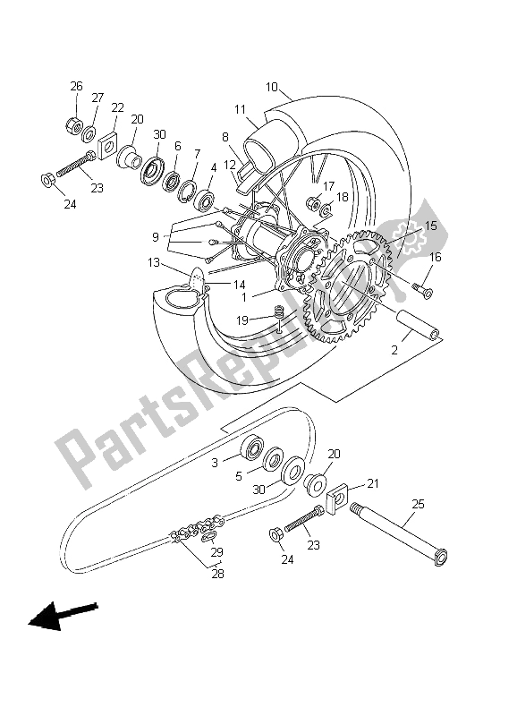 Wszystkie części do Tylne Ko? O Yamaha YZ 250F 2002