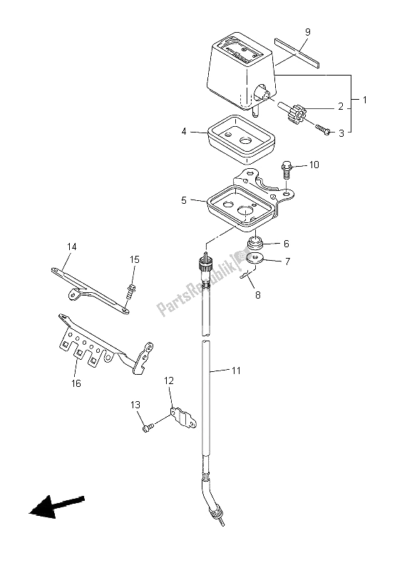 All parts for the Meter of the Yamaha WR 250F 2004