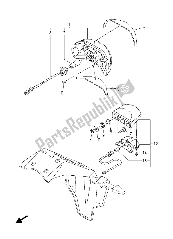 Tutte le parti per il Fanale Posteriore del Yamaha FZ8 S 800 2013