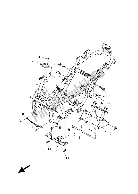 Tutte le parti per il Telaio del Yamaha YP 400R 2013