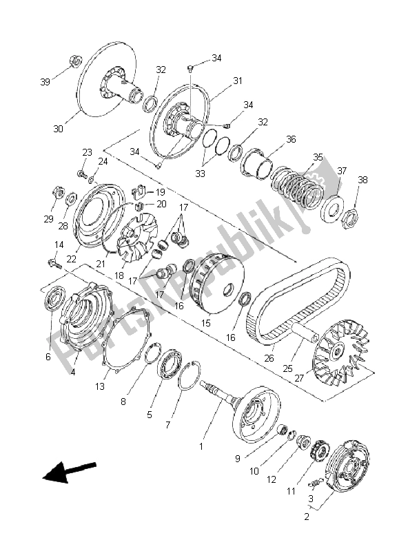 All parts for the Clutch of the Yamaha YFM 350 FA Bruin 2X4 2004