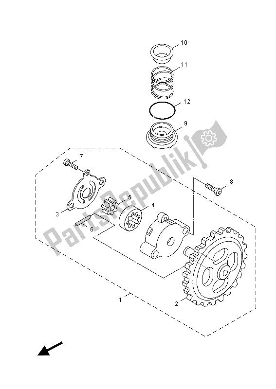 Todas las partes para Bomba De Aceite de Yamaha HW 125 2012