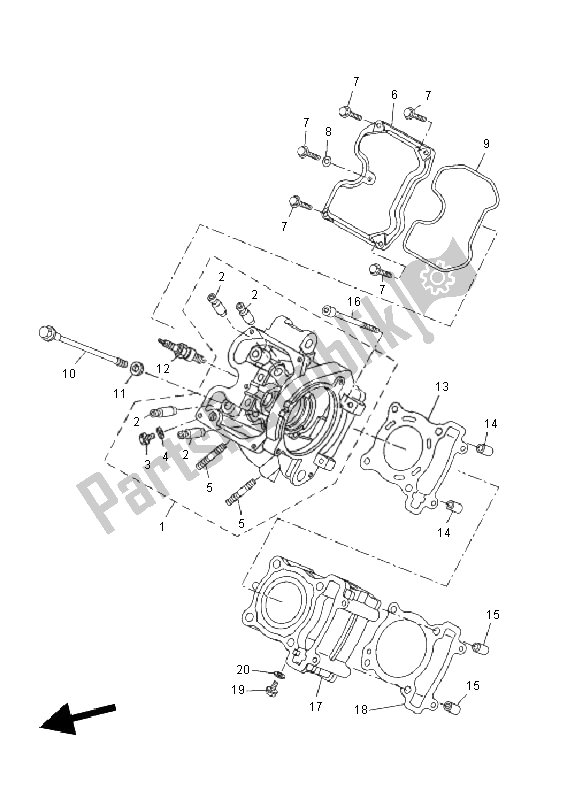 Tutte le parti per il Testata del Yamaha YZF R 125 2011