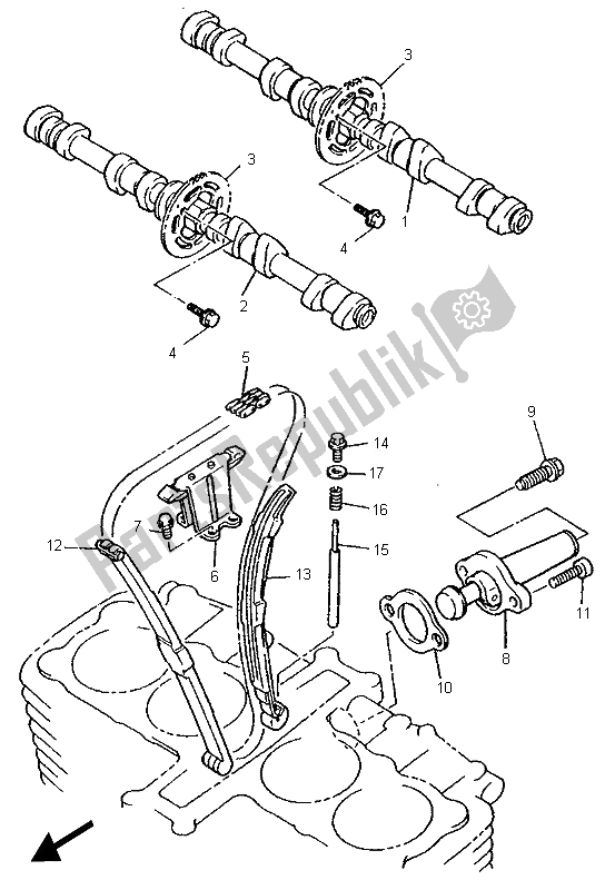 Tutte le parti per il Albero A Camme E Catena del Yamaha XJR 1200 1995