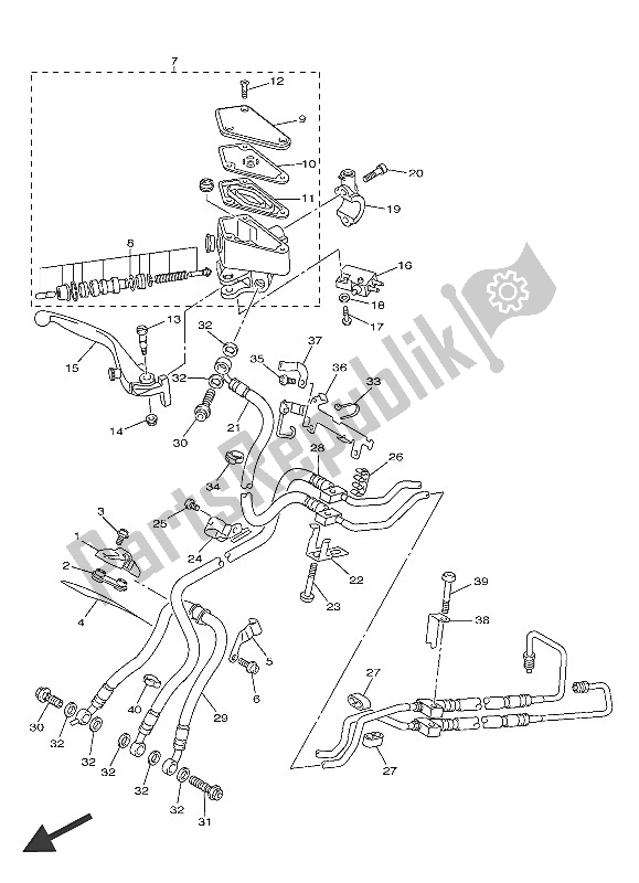 Wszystkie części do Przedni Cylinder G?ówny Yamaha VMX 17 1700 2016