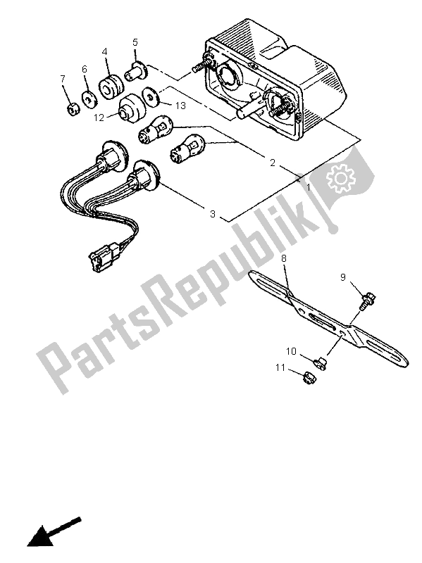 Toutes les pièces pour le Feu Arrière du Yamaha FZR 1000 1995