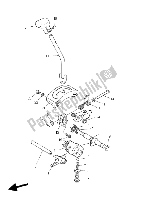 Todas las partes para Cambio De Leva Y Horquilla de Yamaha YFM 125 Grizzly 2004