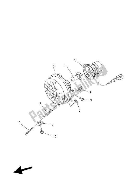 Tutte le parti per il Faro del Yamaha YFM 125 Grizzly 2005