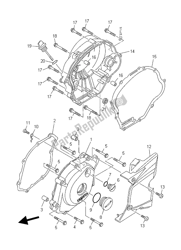 Tutte le parti per il Coperchio Del Carter 1 del Yamaha YBR 125 ED 2006