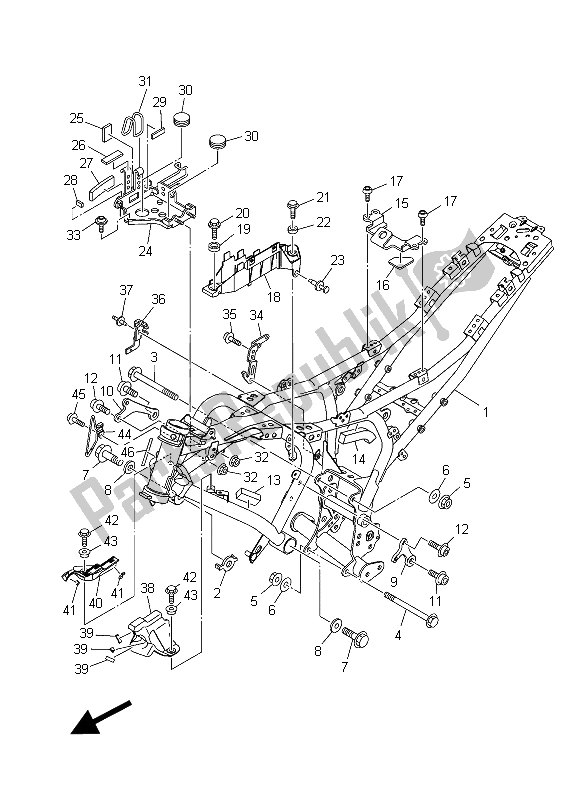 Todas as partes de Quadro, Armação do Yamaha MT-07 A 700 2015