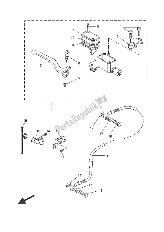 Toutes les pièces pour le Maître-cylindre Avant du Yamaha NS 50F 2016