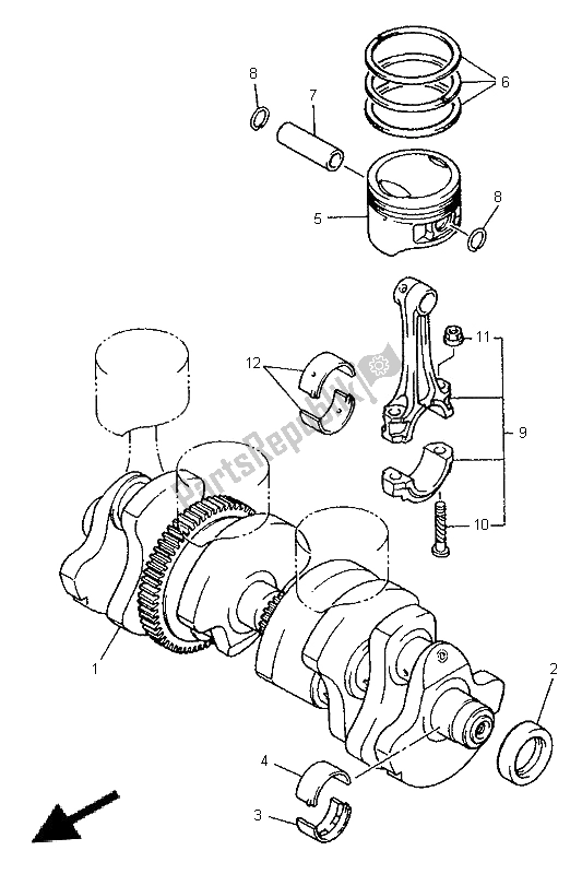 Tutte le parti per il Albero Motore E Pistone del Yamaha XJ 900S Diversion 1996