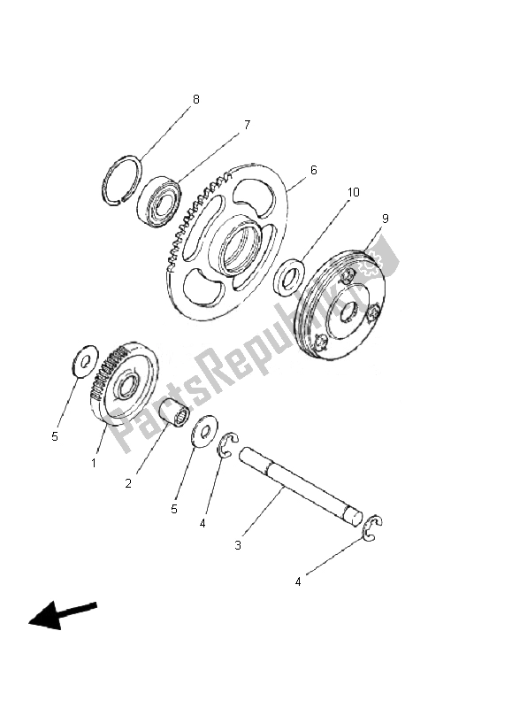 All parts for the Starter Clutch of the Yamaha YFM 125 Grizzly 2007