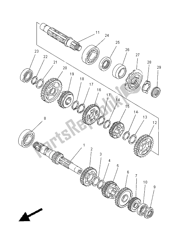 All parts for the Transmission of the Yamaha XVS 125 Dragstar 2000